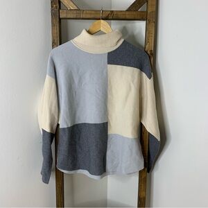 Aaeda Color Block Turtleneck Sweater Size M